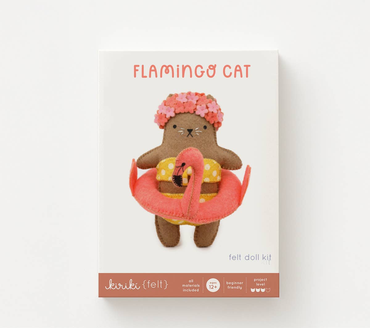 Kiriki Press Flamingo Floatie Cat Felt Doll Kit