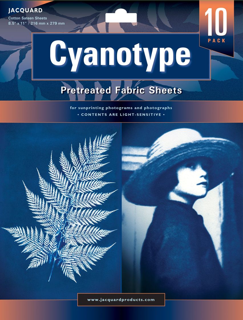 Jacquard Cyanotype Pretreated Fabric Sheets 8.5"X11" 10/Pkg