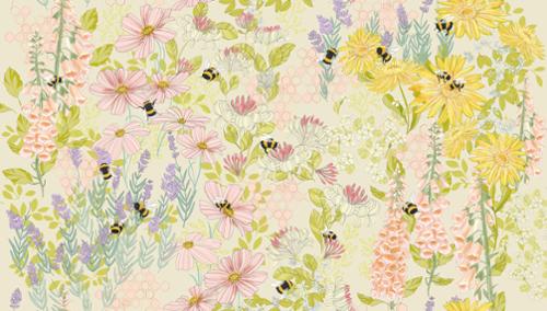 Preorder - Moda - Robin Pickens - Pollinators - Bee Garden Large Florals - 48810 11 - Ships December 2026