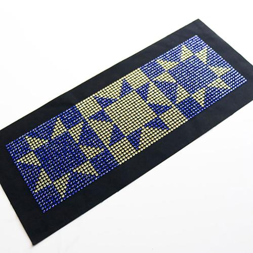 Carolina Moore - Rhinestone Transfer - Sapphire / Gold Sawtooth Stars