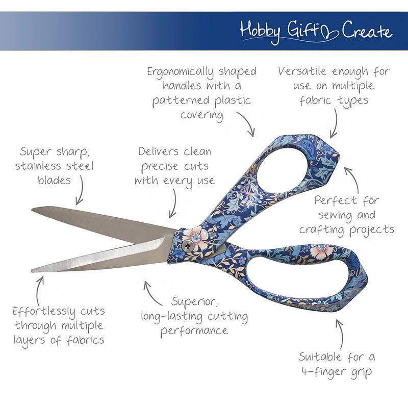 Hobby Gift Blue Floral 8.5" Dressmaker Scissors