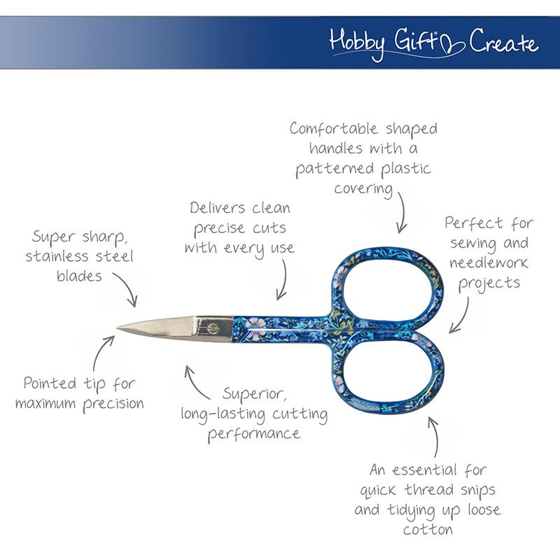 Hobby Gift Blue Floral 3.6" Embroidery Scissors