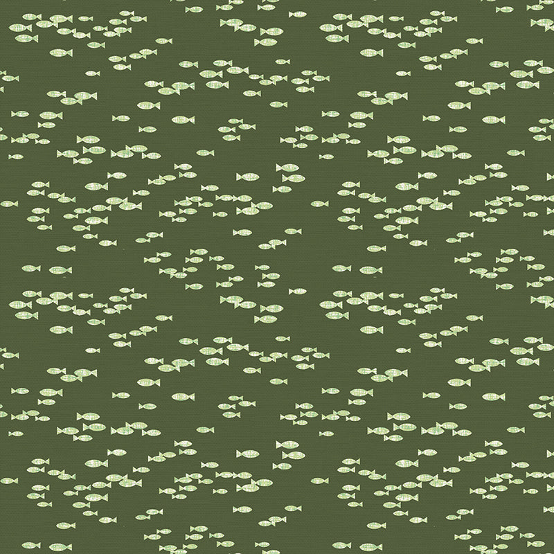 PBS Fabrics - Fish Hope - Little Fish - School of Fish Green - 12070143