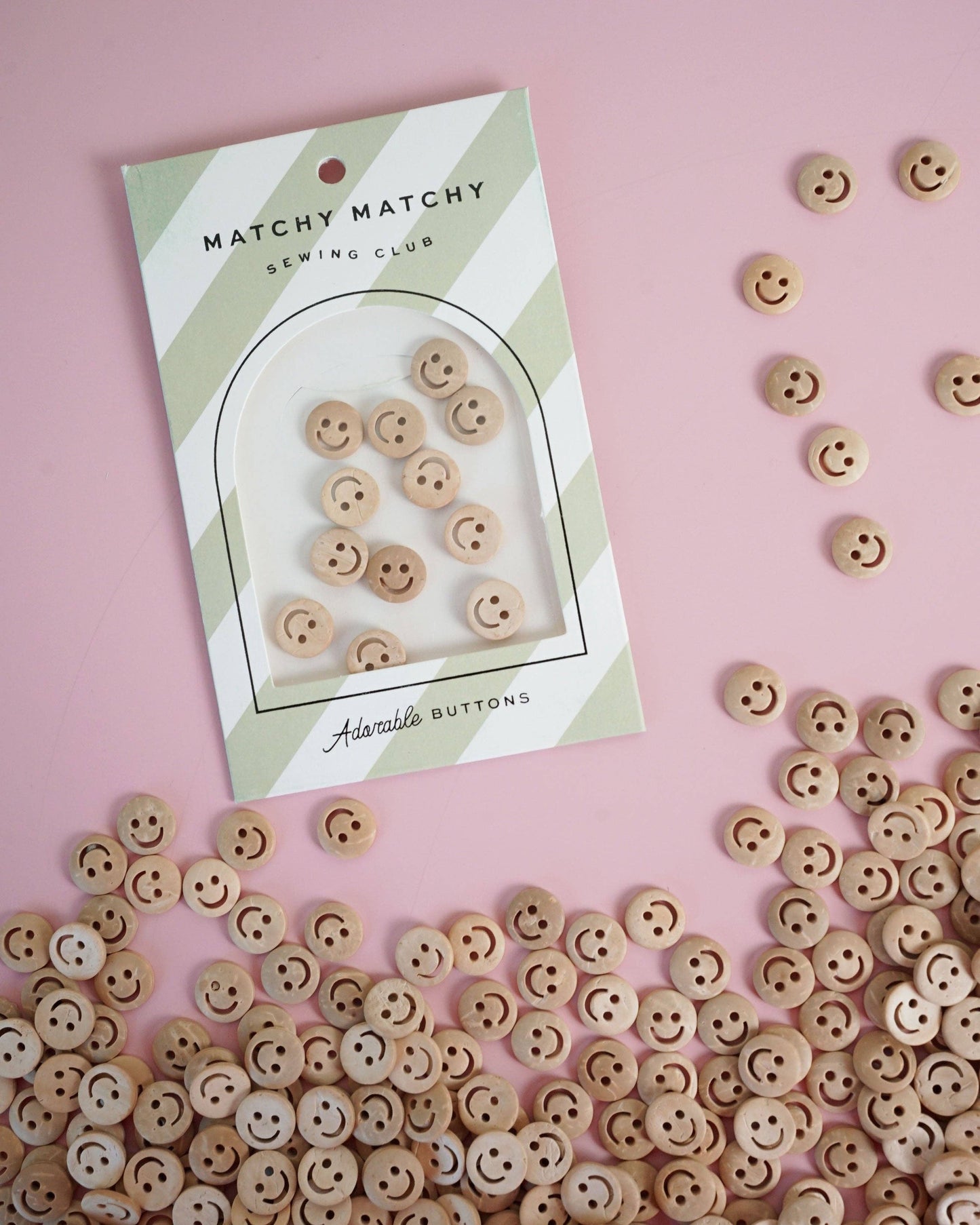 Matchy Matchy Sewing Club - Smiley Face 1/2" Wood Buttons