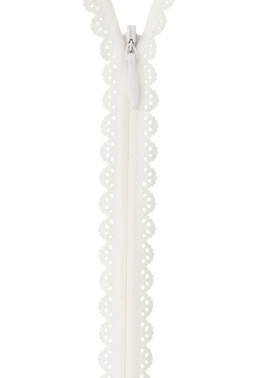 White Lace Zipper - 22cm - 19mm Wide