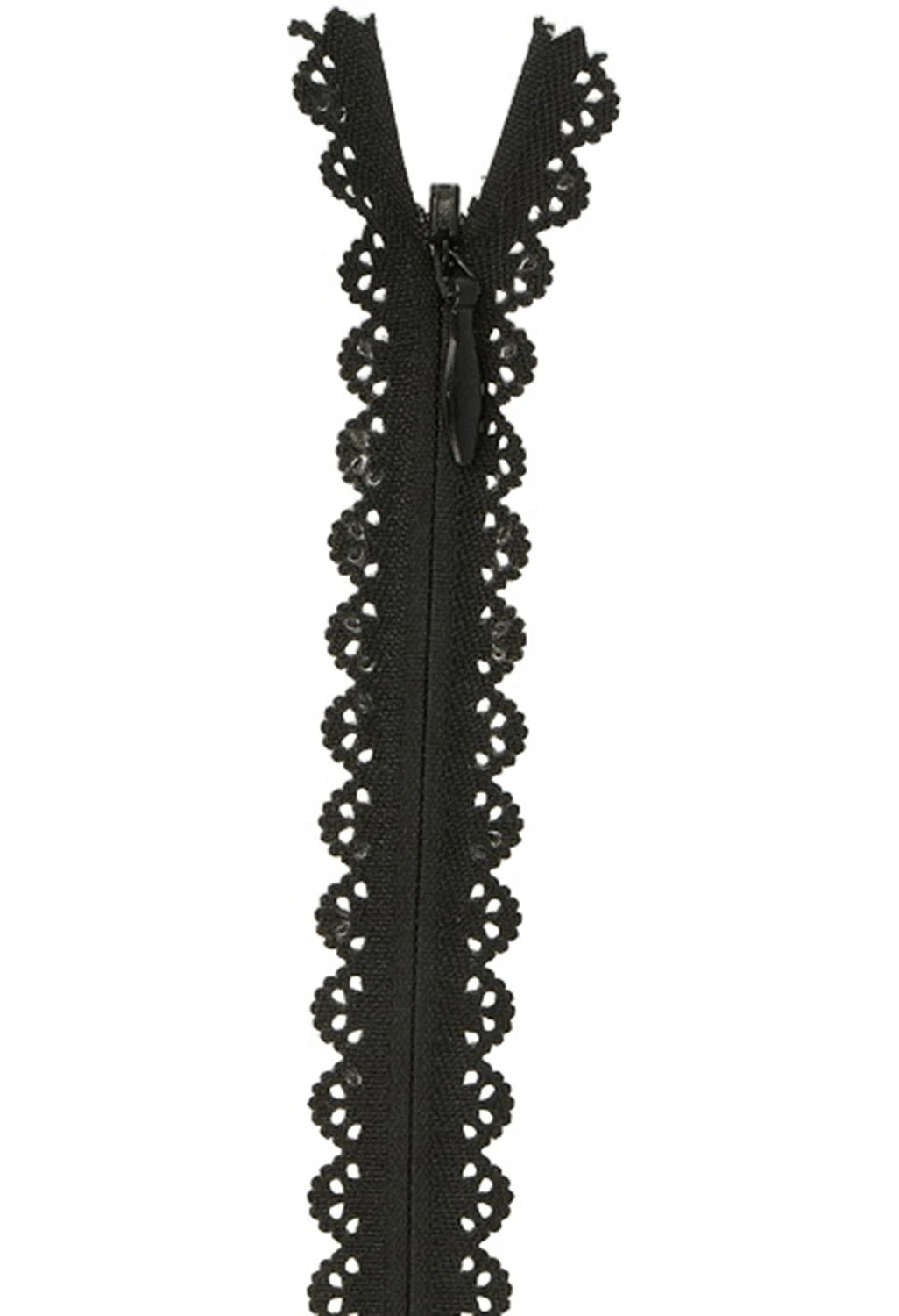 Black Lace Zipper - 22cm - 19mm Wide