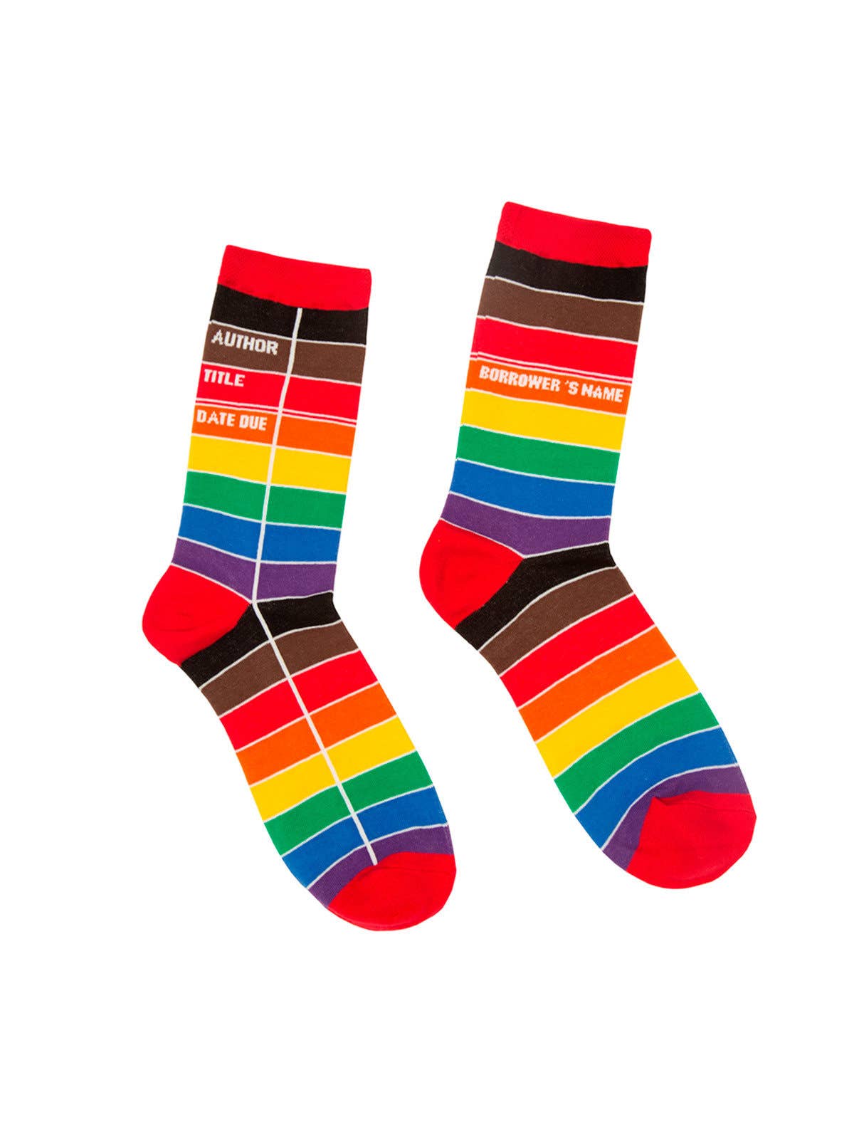 Out of Print Brand - Library Card Pride Socks Size Small