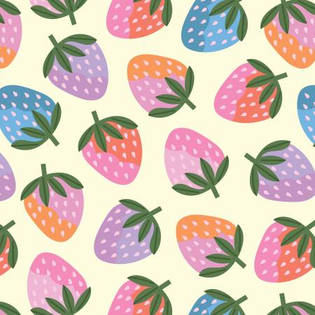 Cloud 9 - Disco Berries Strawberries Broadcloth With Vinyl PU Coating - 229537
