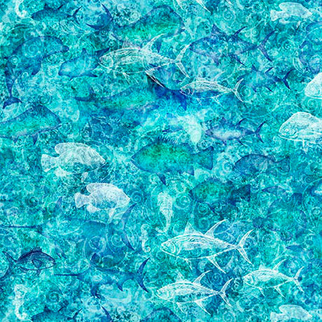 QT Fabrics - In to the Deep - Water Ocean Fish Blender - 2600 32225 Q