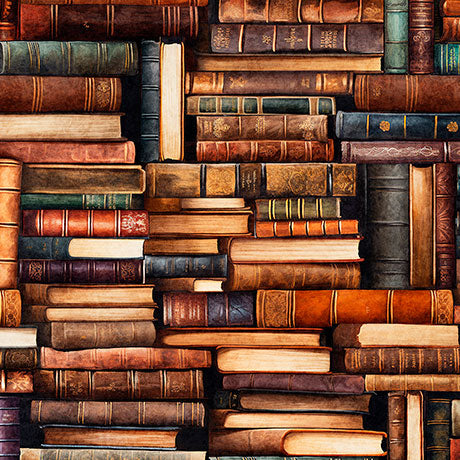 QT Fabrics - Book Club - Stacked Books - 2600 32255 X