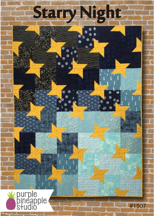 Starry Night Quilt Postcard Pattern By Purple Pineapple Studios