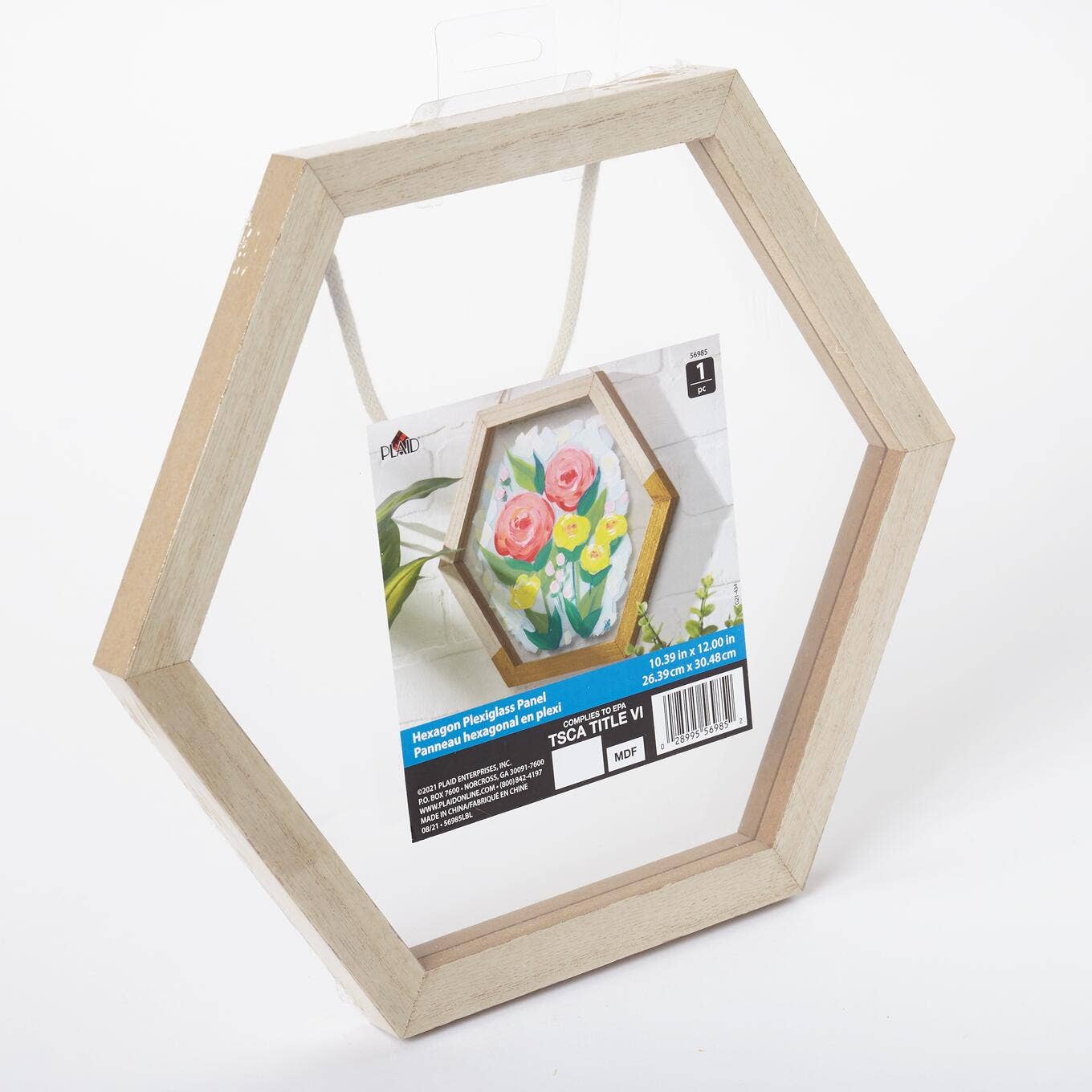 Hexagon Wood Surface Frame with Plexiglass