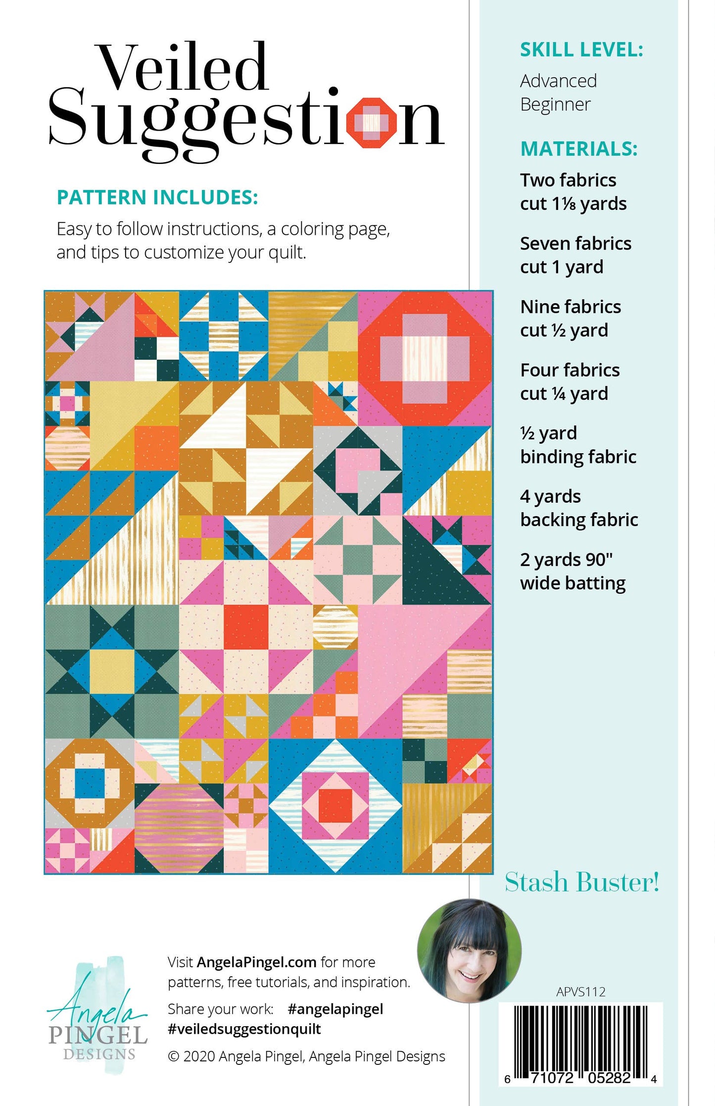 Veiled Suggestion Quilt Pattern By Angela Pingel
