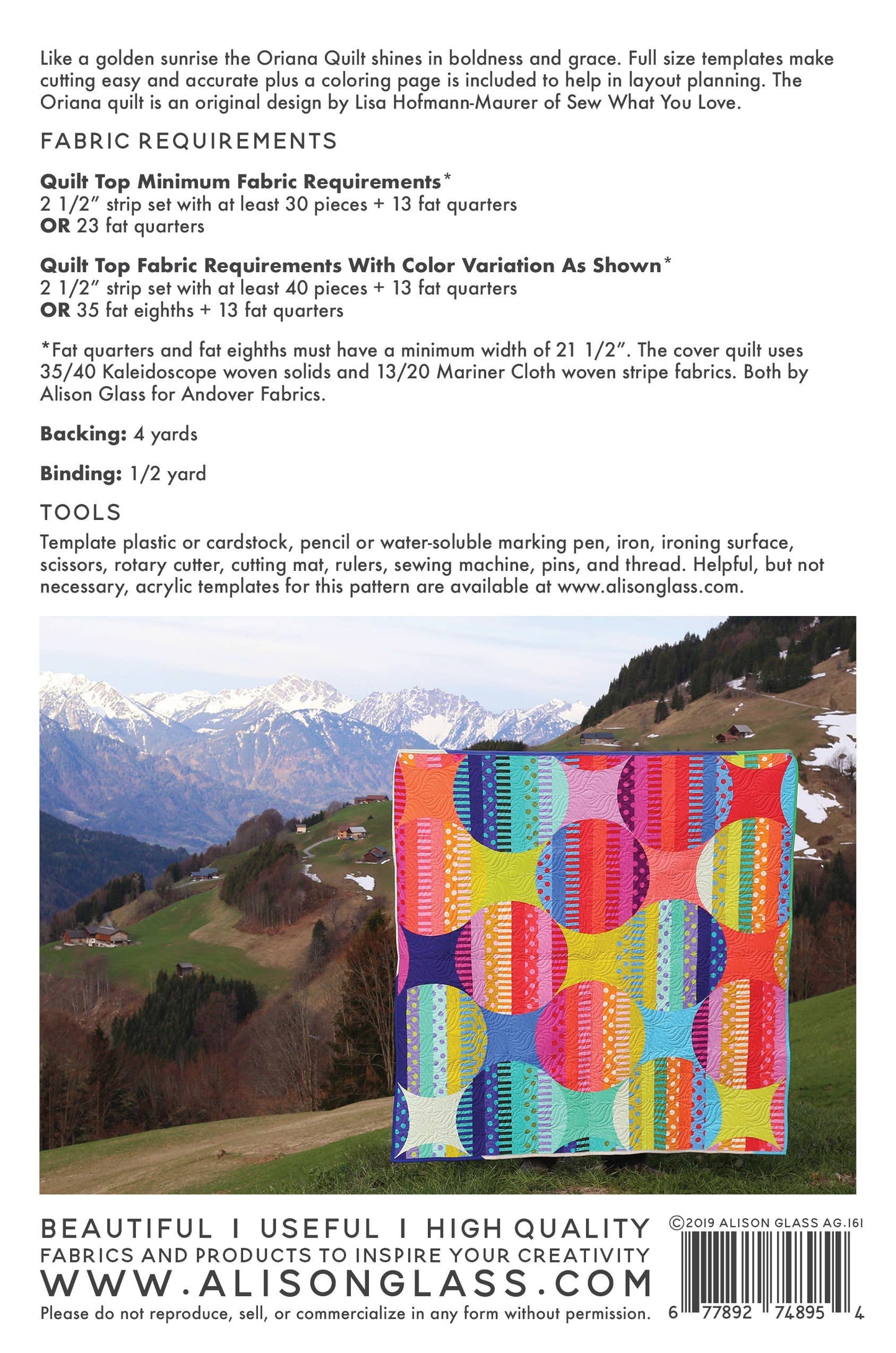 Oriana Quilt Pattern By Alison Glass