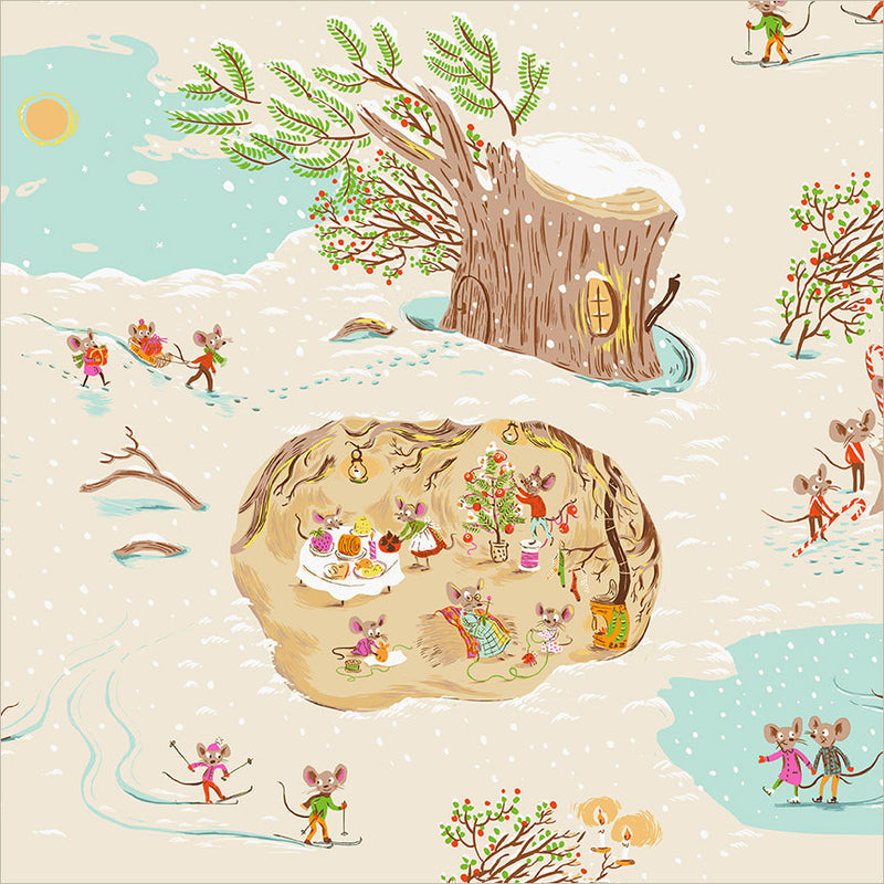Preorder - Windham - Heather Ross - Heather Ross Favorites - Christmas Mice - 50165D-10 Cream - Ships June 2026