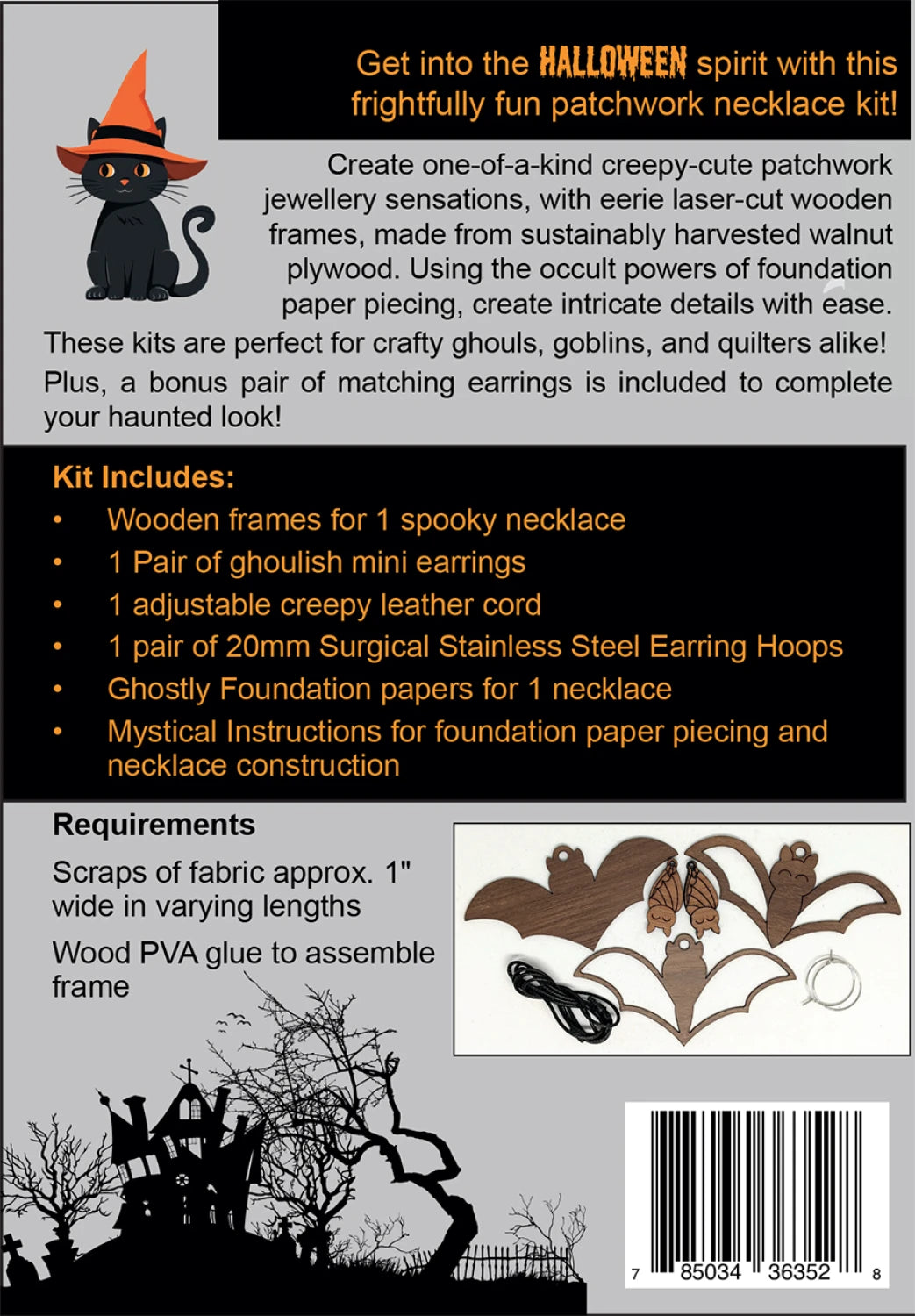 Slightly Batty Walnut Necklace Kit By Robyn J Designs