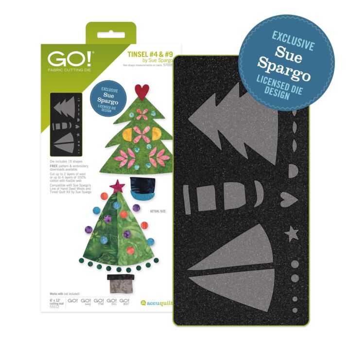 Accuquilt GO! Tinsel #4 & #9 Die by Sue Spargo # 57005