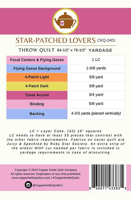 Star Patched Lovers Quilt Pattern By Copper Kettle
