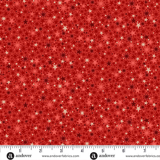 Andover - Makower UK - The Nutcracker - Twinkle Stars on Red - MU-225-R