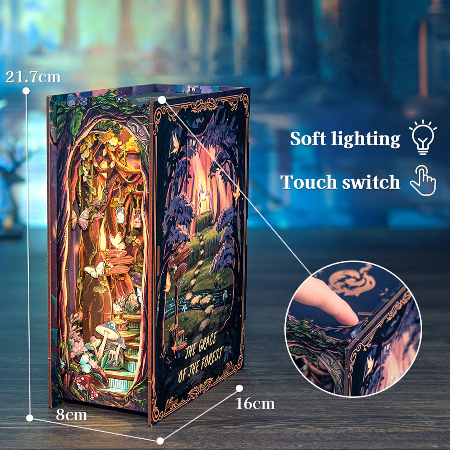 Hands Craft DIY Book Nook Kit: Grace of the Forest And Dust Cover