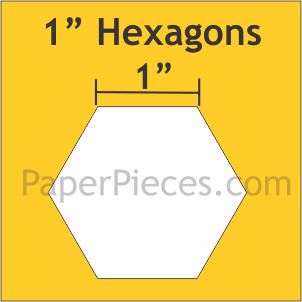 Paper Pieces - 1" Hexagon - Windowed 3/8" Seam Template