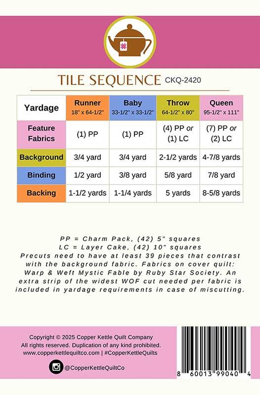 Tile Sequence Quilt Pattern By Copper Kettle