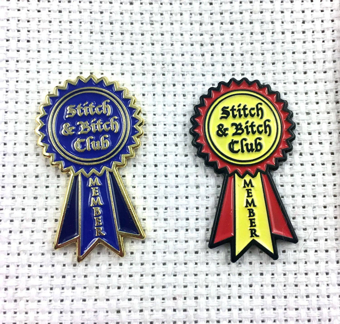 Snarky Crafter Stitch and Bitch Club Member Blue Ribbon Needle Minder - 1 Needle Minder