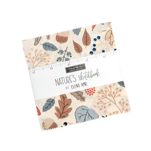 PREORDER - Moda - Elena Amo - Natures Sketchbook - 5" Squares Charm Pack - Ships August 2026