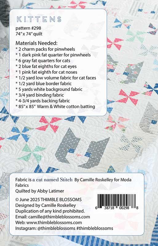 Kittens Quilt Pattern By Thimble Blossoms