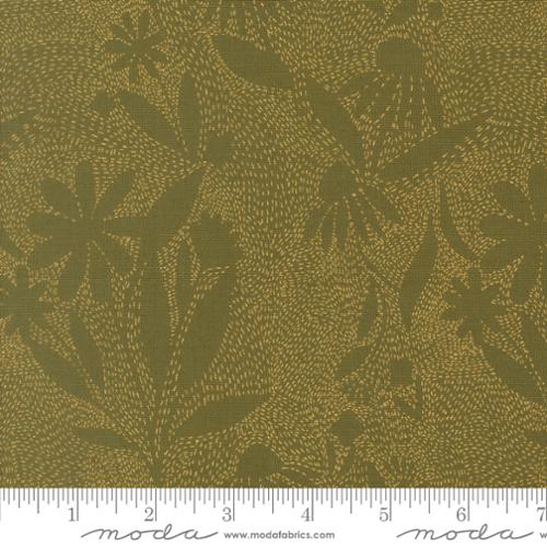 PREORDER - Moda - Gingiber - Ladybug Whimsy - Metallic Floral Outlines Green - 48445 17M - Ships October 2026