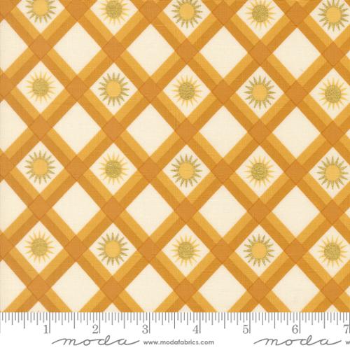 PREORDER - Moda - Gingiber - Ladybug Whimsy - Metallic Plaid Sunshine Sun Golden Yellow - 48447 13M - Ships October 2026