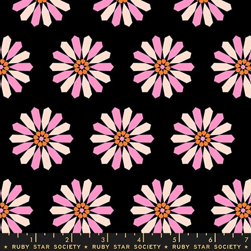 PREORDER - Ruby Star Society - Sparkle Mart - Geometric Flower Florals on Black - RS0119 17 - Ships September 2026