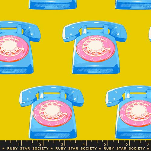 PREORDER - Ruby Star Society - Sparkle Mart - Novelty Retro Vintage Telephones on Golden Hour Yellow - RS0121 15 - Ships September 2026