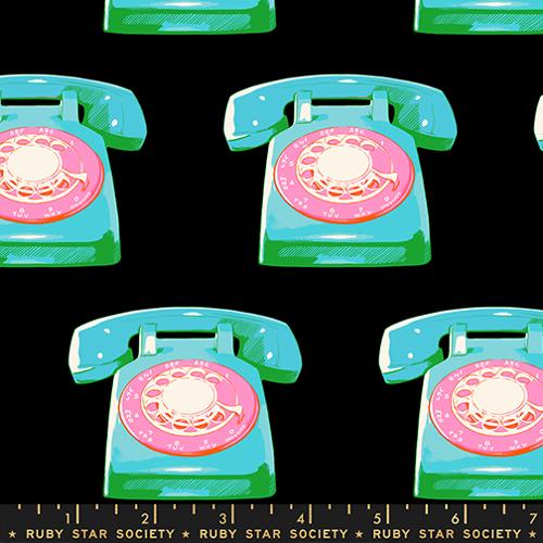 PREORDER - Ruby Star Society - Sparkle Mart - Novelty Retro Vintage Telephones on Black - RS0121 18 - Ships September 2026