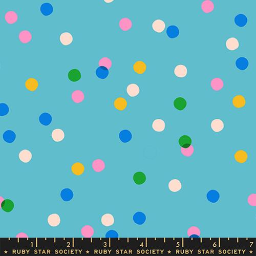 PREORDER - Ruby Star Society - Sparkle Mart - Spritz Rainbow Dots on Dark Turquoise - RS0123 17 - Ships September 2026