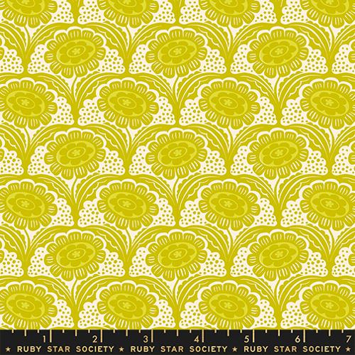Preorder - Ruby Star Society - Ink Shop - Retro Scallop Flower Florals Yellow - RS2140 11 - Ships October 2026