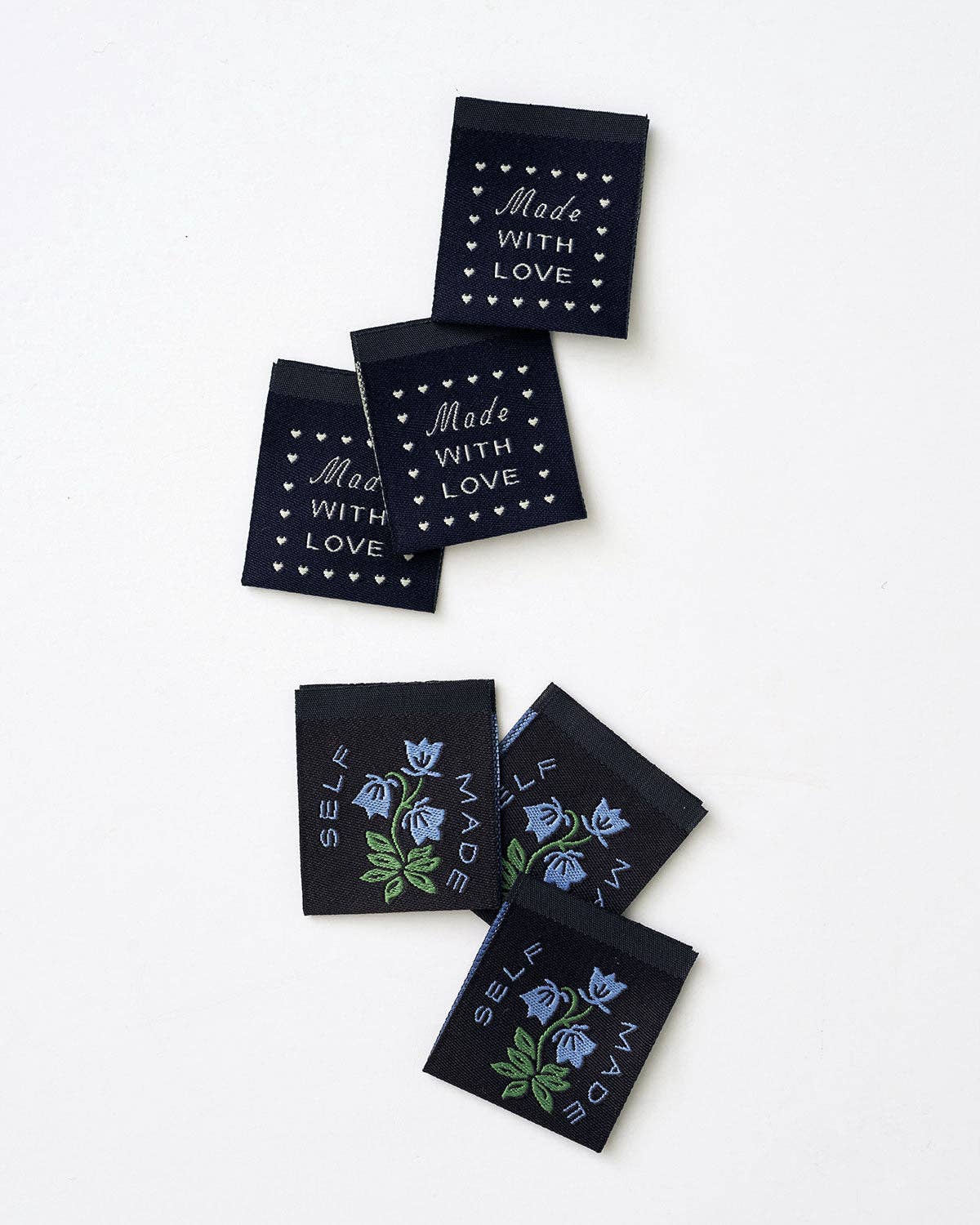 Matchy Matchy Sewing Club - Self Made Botanical Blue Woven Garment Labels