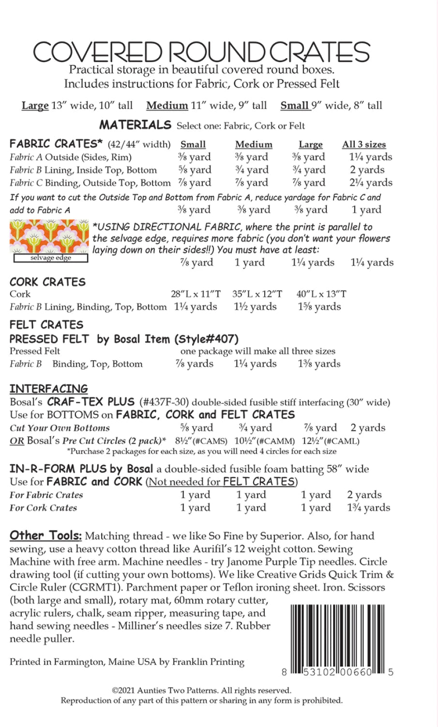 Covered Round Crates Pattern By Aunties Two