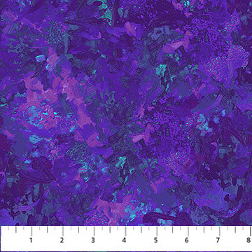 Northcott - Chroma Wide Backing Fabric - 108" Wide - Paint Splatter Violet - B9060-88