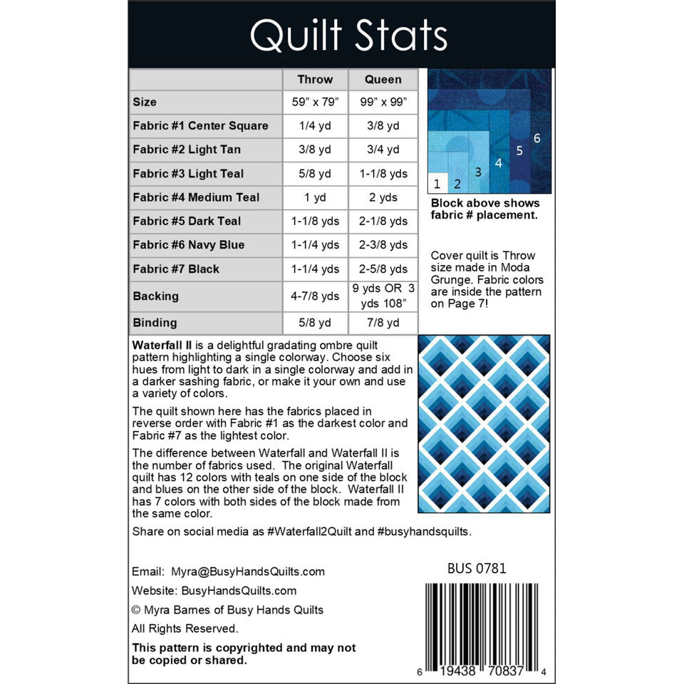 Waterfall II Quilt Pattern By Busy Hands Quilts