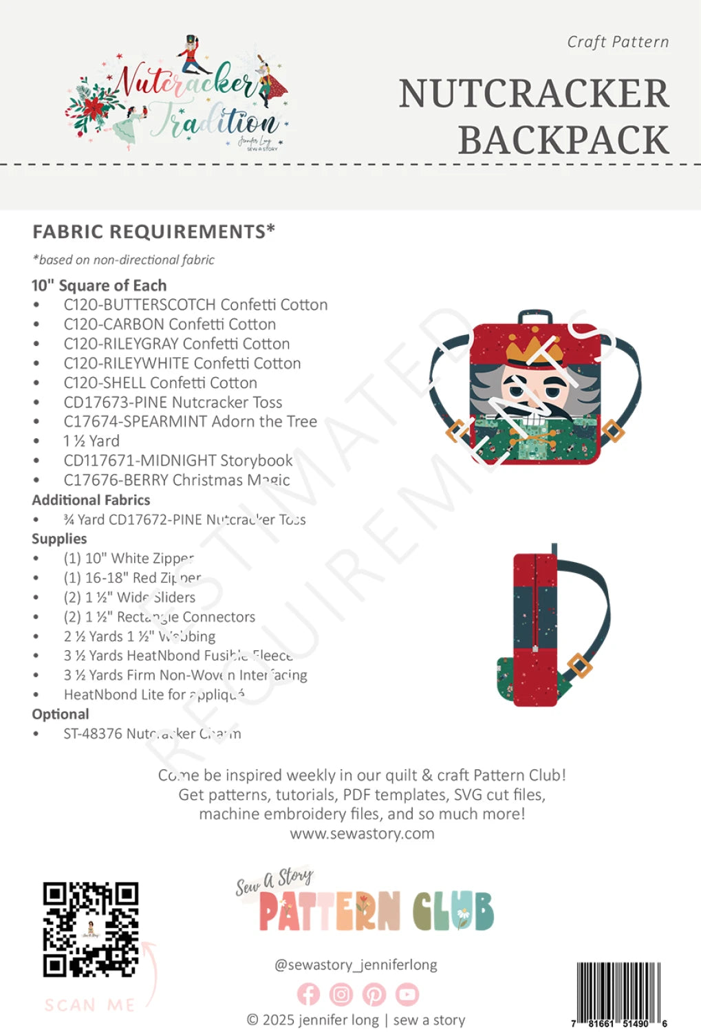 Nutcracker Backpack Pattern By Sew A Story