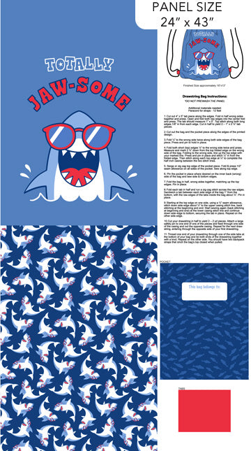 Northcott - Shark Attack - Bag Panel - C28861-48
