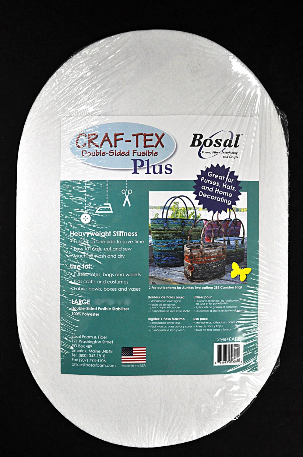 Bosal Craf Tex Double Sided Fusible Stabilizer for Camden Bag Size Large