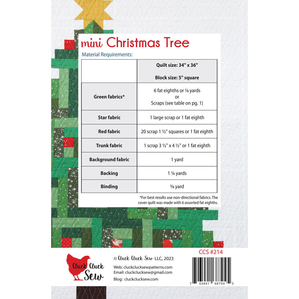 Mini Christmas Tree Quilt Pattern By Cluck Cluck Sew