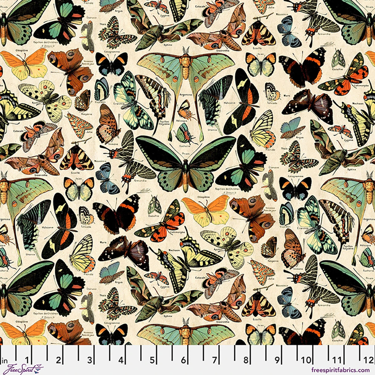 FreeSpirit - Tim Holtz - Teal Butterflies and Moths Canvas - CCTH027.TEAL