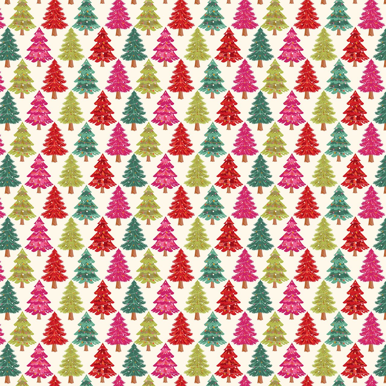 Thread and Ink - Geetanjali Behera - Deck The Halls - Pine Parade Rainbow Christmas Trees - DECK1067