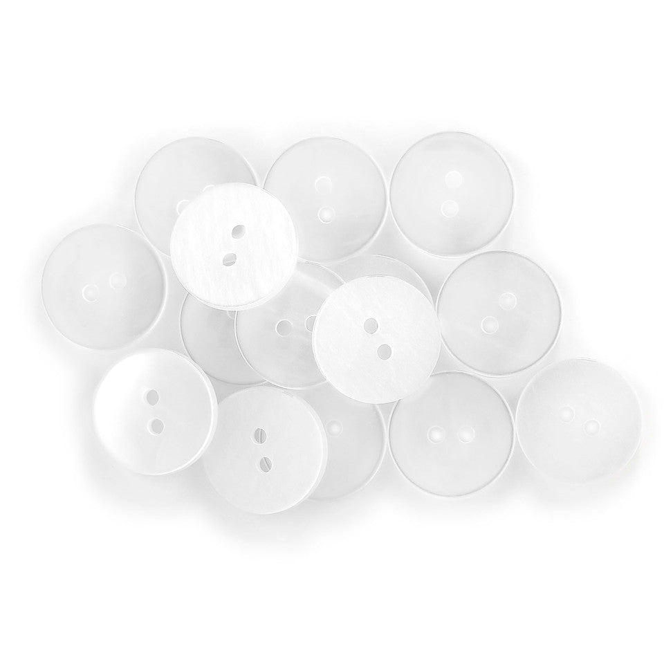 Dritz Basic White Waistband Buttons - 17mm - 15 Pack