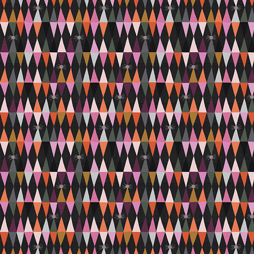 Preorder - Art Gallery Fabrics - Enshadow - Threadling - Halloween Spiders Harlequin - ENW-49404