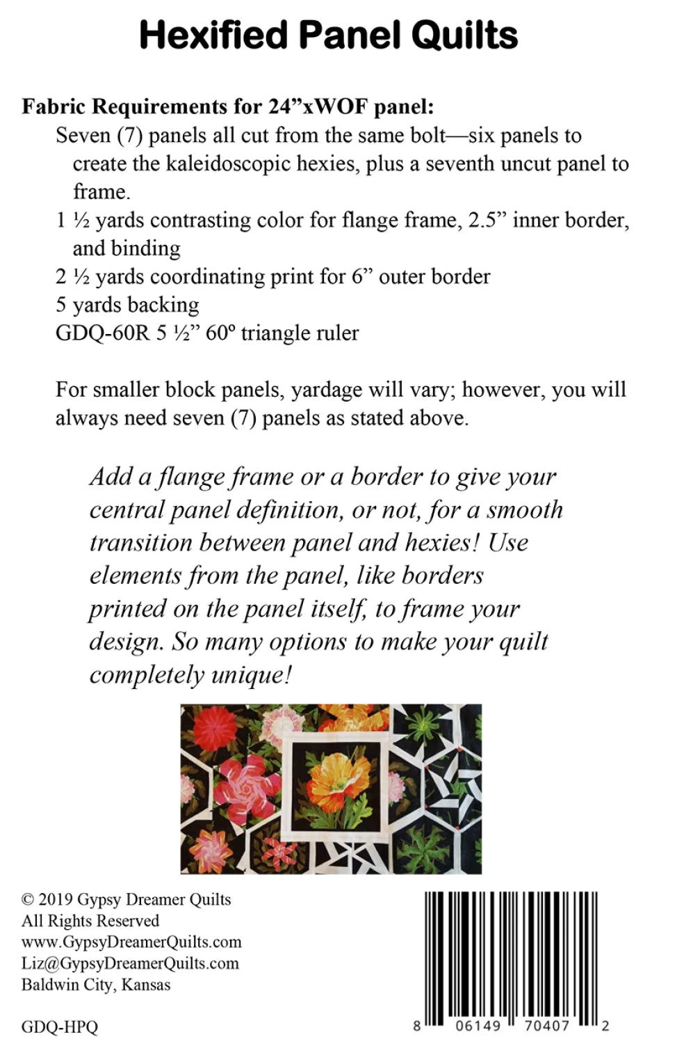 Hexified Panel Quilts Pattern By Gypsy Dreamer Quilts