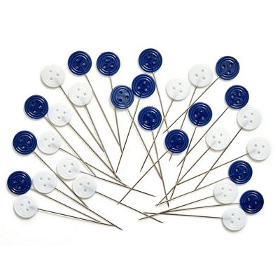 Hobby Gift - Nylon Heat Resistant Button Head Pins Blue / White